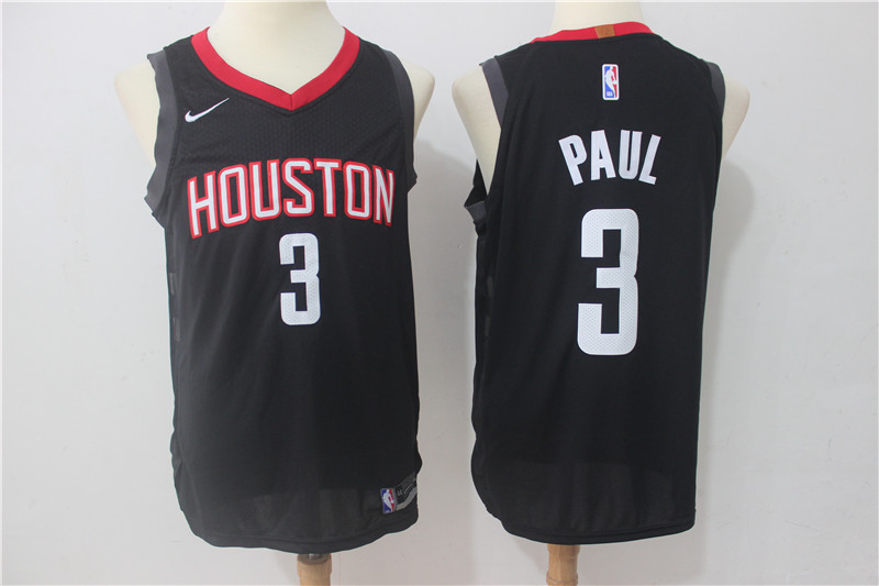 Men Houston Rockets 3 Paul Black Game Nike NBA Jerseys